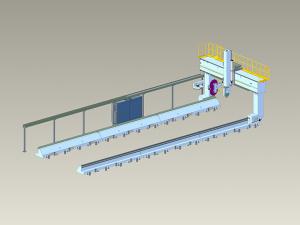 Gantry moving column type five-axis machining center